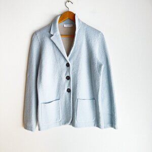 Tonet Light Blue Baby Suri Alpaca Merino Wool Knit Blazer 44/S
